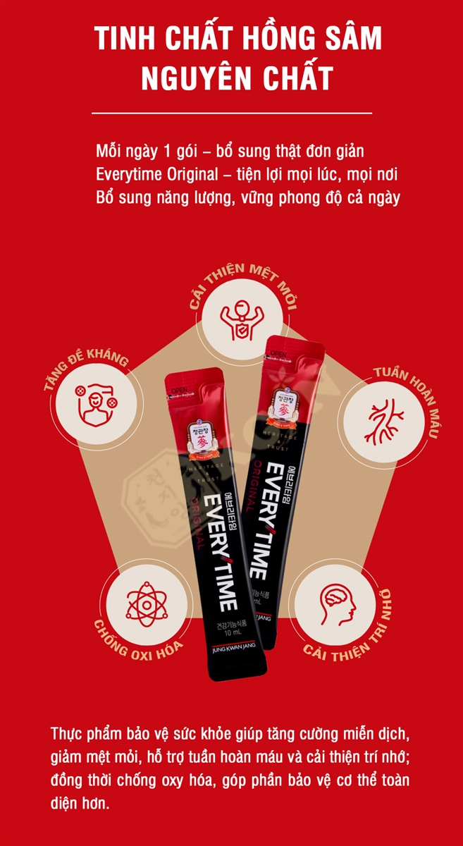 tinh chất hồng sâm dạng gói nước